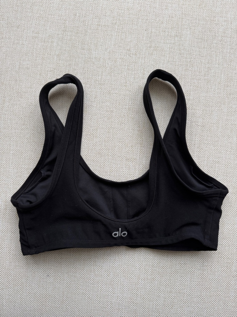 ALO Yoga Black Scoop-Neck Sports Bra